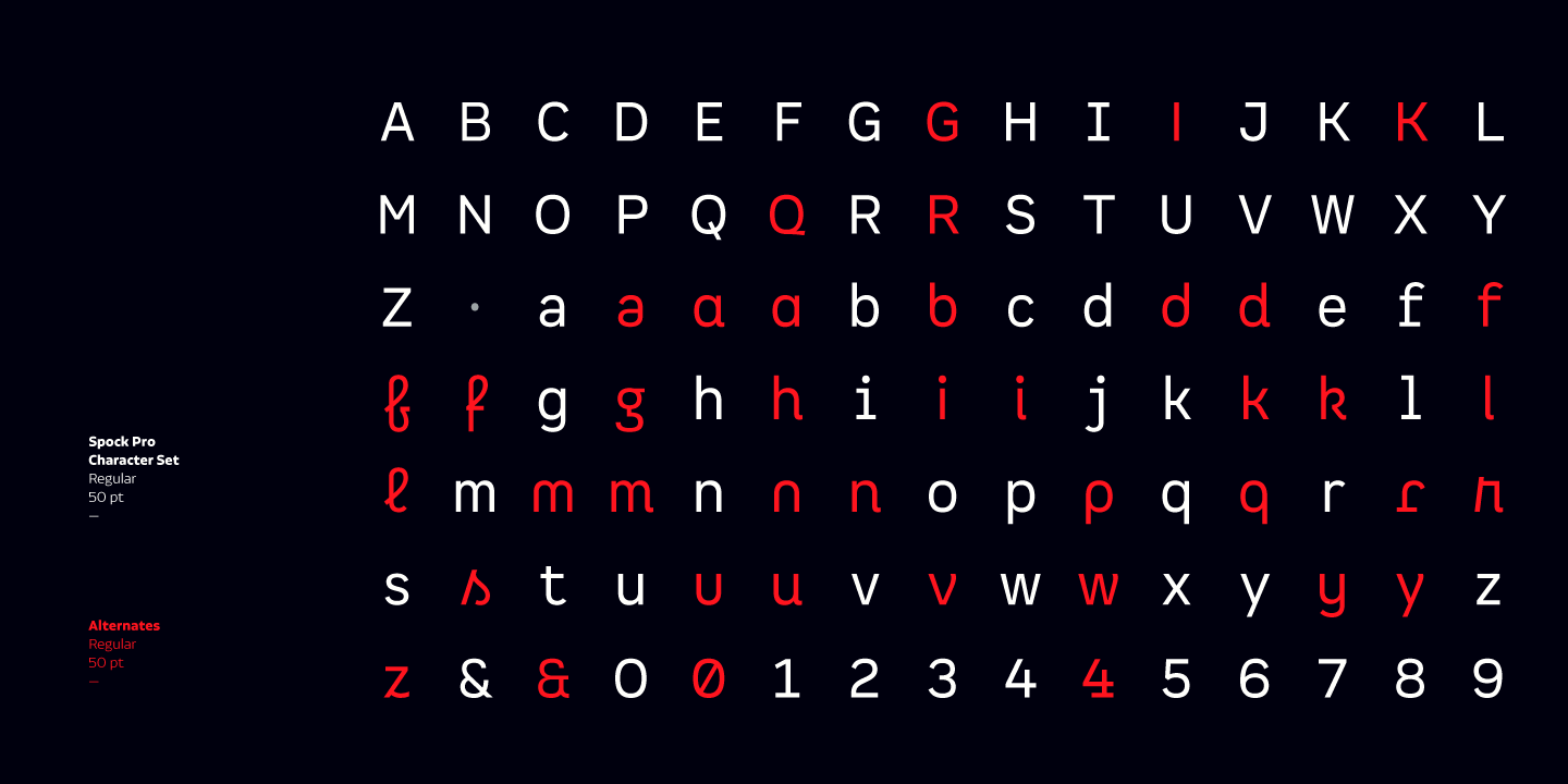 Przykład czcionki Spock Essential Essential Italic